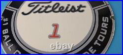 Vintage Titleist Golf Sign #1 Ball Golfing Dealer Porcelain Gas Pump Sign