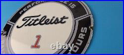 Vintage Titleist Golf Sign #1 Ball Golfing Dealer Porcelain Gas Pump Sign