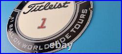 Vintage Titleist Golf Sign #1 Ball Golfing Dealer Porcelain Gas Pump Sign