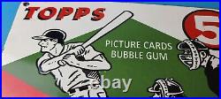 Vintage Topps Baseball Sign MLB Trading Cards Bubble Gum Porcelain Gas Sign