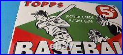 Vintage Topps Baseball Sign MLB Trading Cards Bubble Gum Porcelain Gas Sign