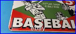 Vintage Topps Baseball Sign MLB Trading Cards Bubble Gum Porcelain Gas Sign