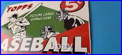 Vintage Topps Baseball Sign MLB Trading Cards Bubble Gum Porcelain Gas Sign