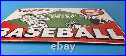 Vintage Topps Baseball Sign MLB Trading Cards Bubble Gum Porcelain Gas Sign