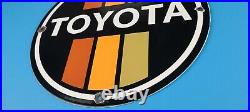 Vintage Toyota Motor Co Porcelain Gas Automobile Sales Service Dealership Sign