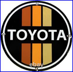 Vintage Toyota Porcelain Sign Dealership Land Cruiser 4runner Tacoma Oil Gas