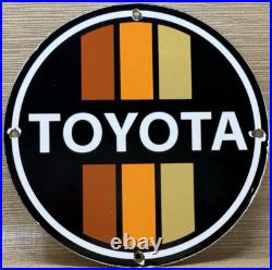 Vintage Toyota Porcelain Sign Dealership Land Cruiser 4runner Tacoma Oil Gas