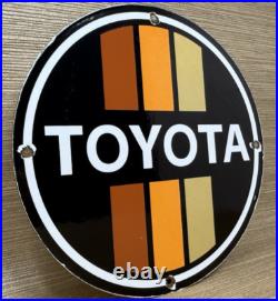 Vintage Toyota Porcelain Sign Dealership Land Cruiser 4runner Tacoma Oil Gas