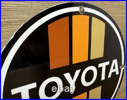 Vintage Toyota Porcelain Sign Dealership Land Cruiser 4runner Tacoma Oil Gas