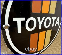 Vintage Toyota Porcelain Sign Dealership Land Cruiser 4runner Tacoma Oil Gas