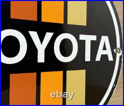Vintage Toyota Porcelain Sign Dealership Land Cruiser 4runner Tacoma Oil Gas