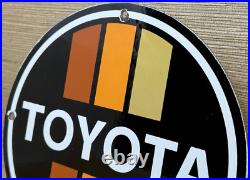 Vintage Toyota Porcelain Sign Dealership Land Cruiser 4runner Tacoma Oil Gas