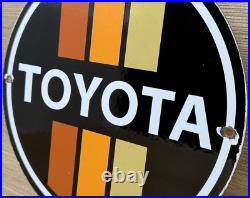 Vintage Toyota Porcelain Sign Dealership Land Cruiser 4runner Tacoma Oil Gas