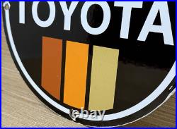 Vintage Toyota Porcelain Sign Dealership Land Cruiser 4runner Tacoma Oil Gas