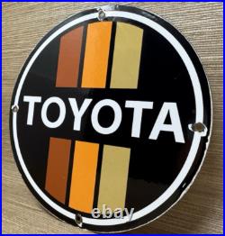 Vintage Toyota Porcelain Sign Dealership Land Cruiser 4runner Tacoma Oil Gas