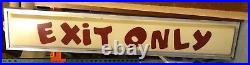 Vintage Toys R Us TRU EXIT ONLY Store Sign IN METAL HOLDER 1990s RARE 90X16