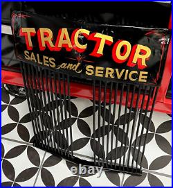 Vintage Tractor Sales Grill Hotrod GARAGE Painted SIGN Pinstriped Wall ART Decor