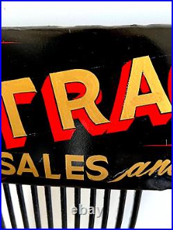 Vintage Tractor Sales Grill Hotrod GARAGE Painted SIGN Pinstriped Wall ART Decor