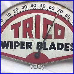 Vintage Trico Wiper blades Advertising thermometer Automobile Car Man Cave Sign