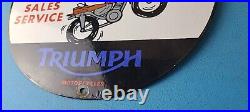 Vintage Triumph Motorcycles Sign Snoopy Biker Sign Gas Pump Porcelain Sign