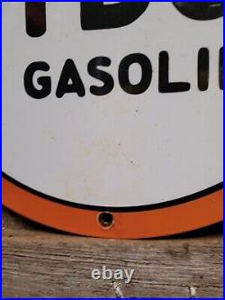 Vintage Tydol Gasoline Porcelain Sign Oil Gas Station Service Garage Dealer Sale