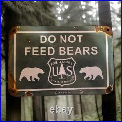 Vintage US Forest Service Do Not Feed Bears Porcelain Sign National Park Service