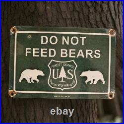 Vintage US Forest Service Do Not Feed Bears Porcelain Sign National Park Service
