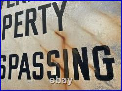 Vintage US Government Property No Trespassing Metal Sign