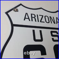 Vintage US Route 66 Arizona Sign Porcelain Highway Road Marker Gas Pump Sign Vintage US Route 66 Arizona Sign Porcelain Highway Road Marker Gas Pump Sign