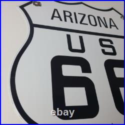 Vintage US Route 66 Arizona Sign Porcelain Highway Road Marker Gas Pump Sign Vintage US Route 66 Arizona Sign Porcelain Highway Road Marker Gas Pump Sign