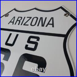 Vintage US Route 66 Arizona Sign Porcelain Highway Road Marker Gas Pump Sign Vintage US Route 66 Arizona Sign Porcelain Highway Road Marker Gas Pump Sign