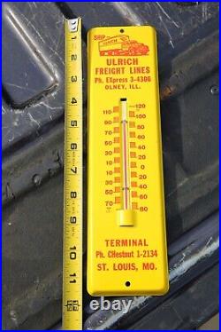 Vintage Ulrich Semi Truck metal advertising thermometer Sign St Louis Missouri