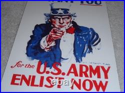 Vintage Uncle Sam I Want You For The U. S. Army Porcelain Metal Gasoline Oil Sign