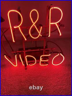 Vintage Underwriters Laboratories Sign with neon light. Indoor Gaseous Tube
