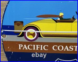 Vintage Union Gasoline Porcelain Sign Gas Station Motor Oil Pch California 1