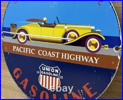 Vintage Union Gasoline Porcelain Sign Gas Station Motor Oil Pch California 1