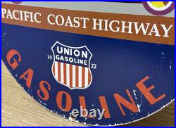 Vintage Union Gasoline Porcelain Sign Gas Station Motor Oil Pch California 1