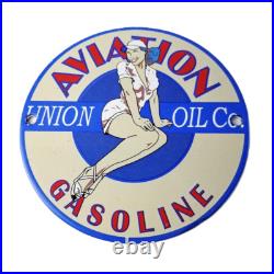 Vintage Union Oil Co Sign Aviation Gas Service Pump Porcelain Sign Vintage Union Oil Co Sign Aviation Gas Service Pump Porcelain Sign