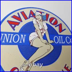 Vintage Union Oil Co Sign Aviation Gas Service Pump Porcelain Sign Vintage Union Oil Co Sign Aviation Gas Service Pump Porcelain Sign