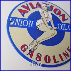 Vintage Union Oil Co Sign Aviation Gas Service Pump Porcelain Sign Vintage Union Oil Co Sign Aviation Gas Service Pump Porcelain Sign