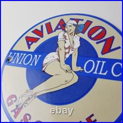 Vintage Union Oil Co Sign Aviation Gas Service Pump Porcelain Sign Vintage Union Oil Co Sign Aviation Gas Service Pump Porcelain Sign