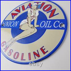 Vintage Union Oil Co Sign Aviation Gas Service Pump Porcelain Sign Vintage Union Oil Co Sign Aviation Gas Service Pump Porcelain Sign