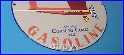 Vintage Union Speed & Power Porcelain Gasoline Aviation Coast Service Pump Sign