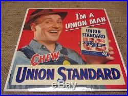 Vintage Union Standard Chewing Tobacco Display Sign Antique Old Chew Signs 9220