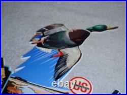 Vintage Us Ammunition Duck Hunting Metal Gun Bullet United States Gasoline Sign
