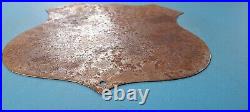 Vintage Us Route 66 Metal Service Auto Road Highway Shield Pump Rusty USA Sign