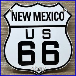 Vintage Us Route 66 New Mexico Porcelain Metal Highway Sign Gas Oil Road Shield