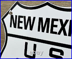 Vintage Us Route 66 New Mexico Porcelain Metal Highway Sign Gas Oil Road Shield