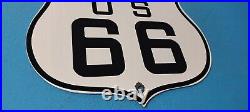 Vintage Us Route 66 Porcelain Gasoline California Road Trip Shield Pump Sign