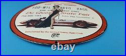 Vintage Usac Auto Club Porcelain State Fair Gas Service Station Pump Plate Sign